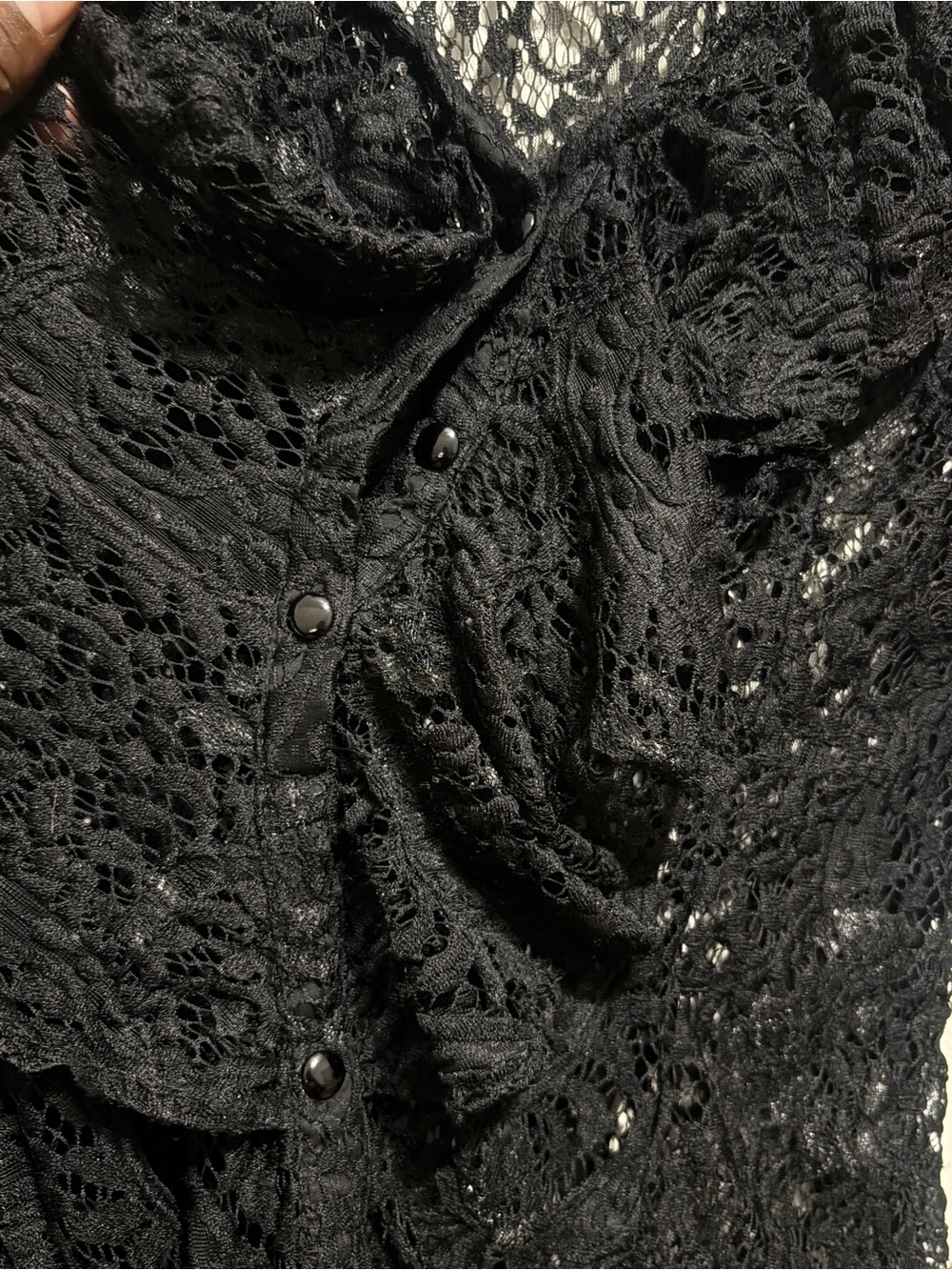 Black Lace Ruffle Cardigan - Picture 5 of 5